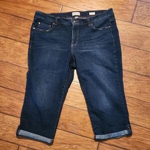 Code Bleu Dark Blue Cropped Jeans